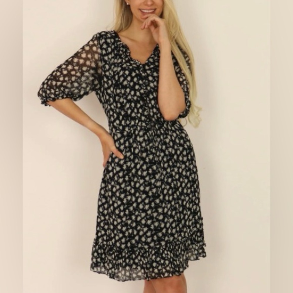 Jigsaw‎ Women's Dress Half Sleeve Lined Viscose Short Zip Up Size 6